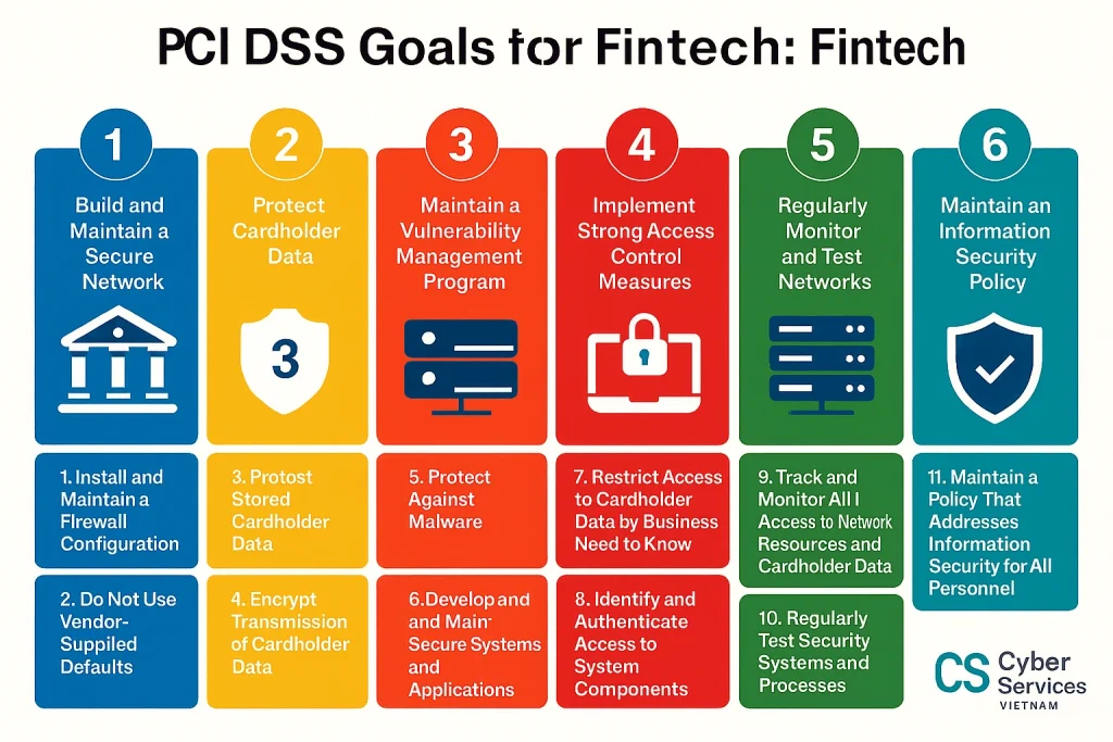 6 nhom va 12 yeu cau PCI DSS cho Fintech Cyber Services Viet Nam