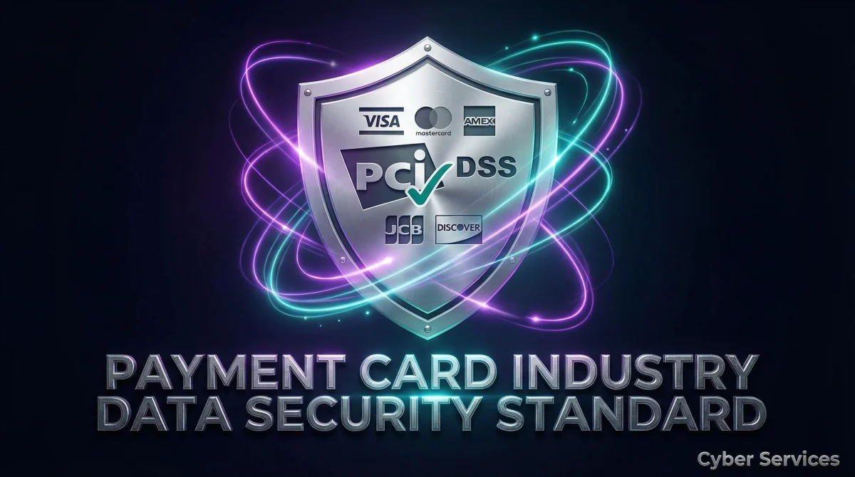 Khiên PCI DSS - biểu tượng cho sự an toàn và uy tín trong ngành dữ liệu thẻ thanh toán. Cyber Services - đồng hành cùng bạn trên hành trình bảo mật.